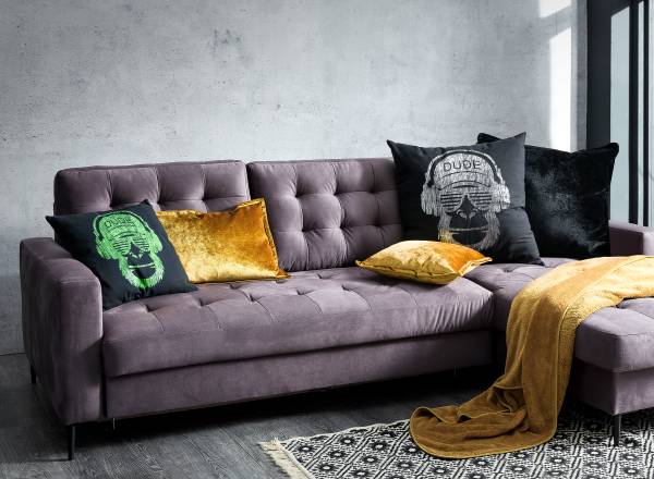 Coussin Singe Pierre Coton - Noir / Vert - 45 x 45 cm