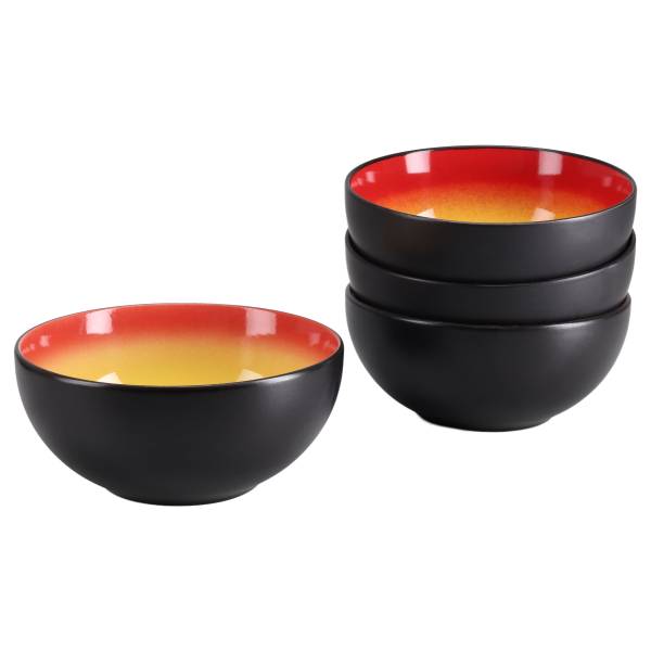 Buddha Bowl Hot 4er-Set Steinzeug - Rot
