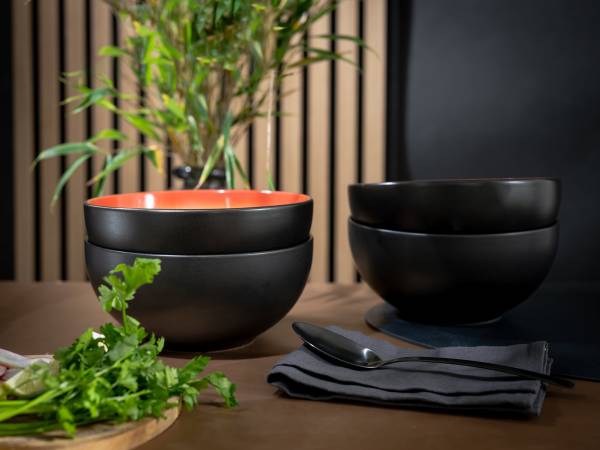 Buddha Bowl Hot 4er-Set Steinzeug - Rot