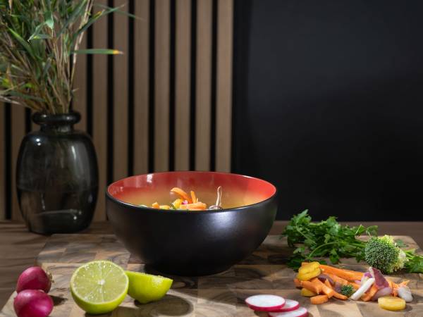 Buddha Bowl Hot 4er-Set Steinzeug - Rot