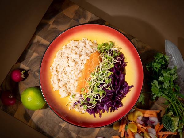 Poke Bowl Hot 4er-Set Steinzeug - Rot