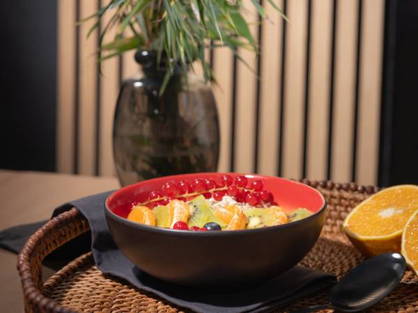 Smoothie Bowl Hot 4er-Set Steinzeug - Rot