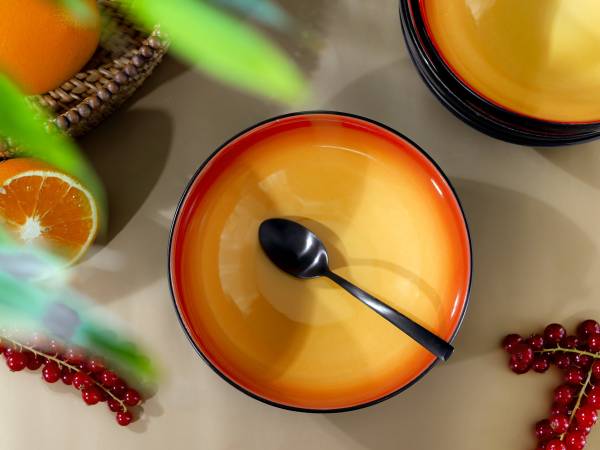 Smoothie Bowl Hot 4er-Set Steinzeug - Rot