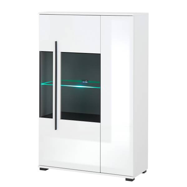 Highboard Farson mit Glastür - 90 cm Hochglanz Weiß
