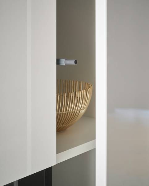 Highboard Farson mit Glastür - 90 cm Hochglanz Weiß