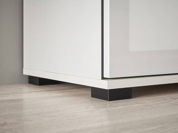Highboard Farson mit Glastür - 90 cm Hochglanz Weiß