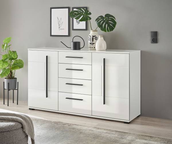Sideboard Farson Hochglanz Weiß