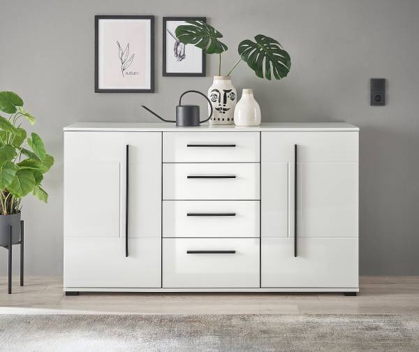 Sideboard Farson Hochglanz Weiß
