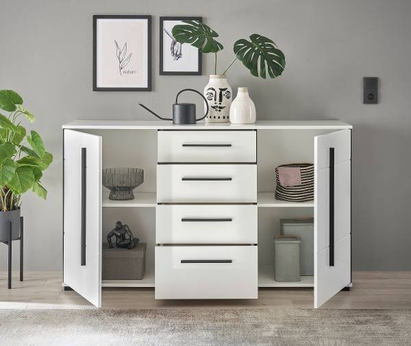 Sideboard Farson Hochglanz Weiß