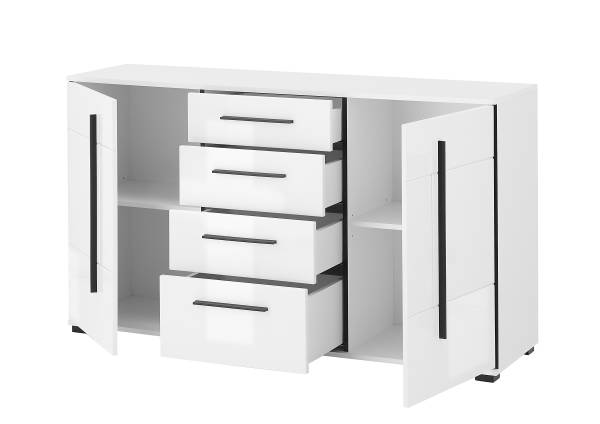 Sideboard Farson Hochglanz Weiß