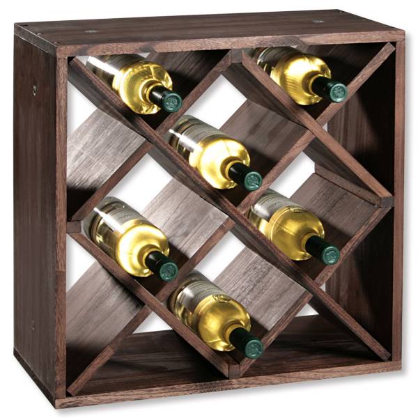 Weinflaschen-Regalsystem Pinir Braun - Pinie - 50 x 50 x 25 cm