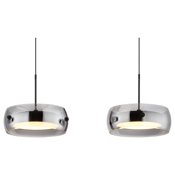 Pendelleuchte Livion Eisen / Rauchglas - 3-flammig