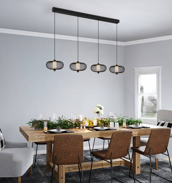 Pendelleuchte Astri Typ B Eisen / PVC - 4-flammig