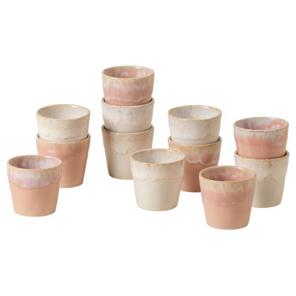 Espressotasse Grespresso 12er-Set Keramik - Pink / Weiß