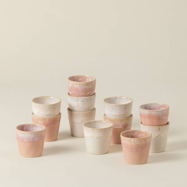 Espressotasse Grespresso 12er-Set Keramik - Pink / Weiß