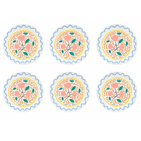 Speiseteller Summer Bliss Tulip 6er-Set Keramik