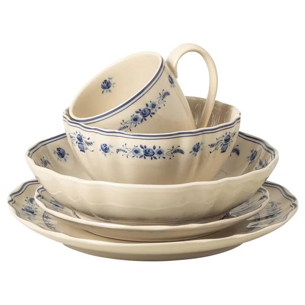 Kombiservice Vila 30-teilig Keramik - Beige / Blau