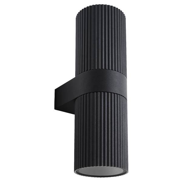 Wandleuchte Kyklop Ripple Aluminium / Milchglas - 2-flammig