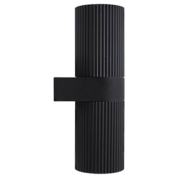 Wandleuchte Kyklop Ripple Aluminium / Milchglas - 2-flammig