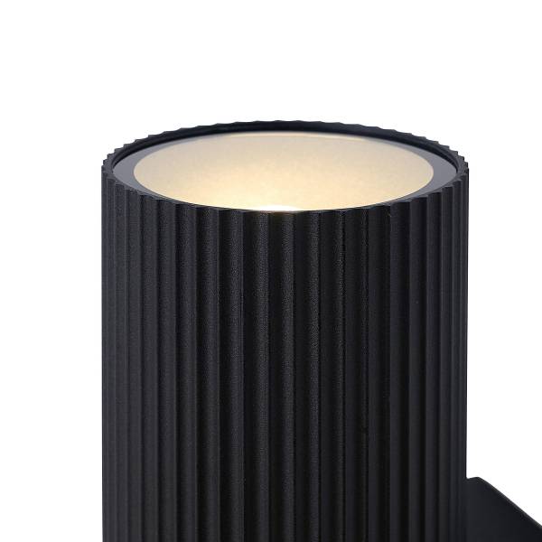 Wandleuchte Kyklop Ripple Aluminium / Milchglas - 2-flammig