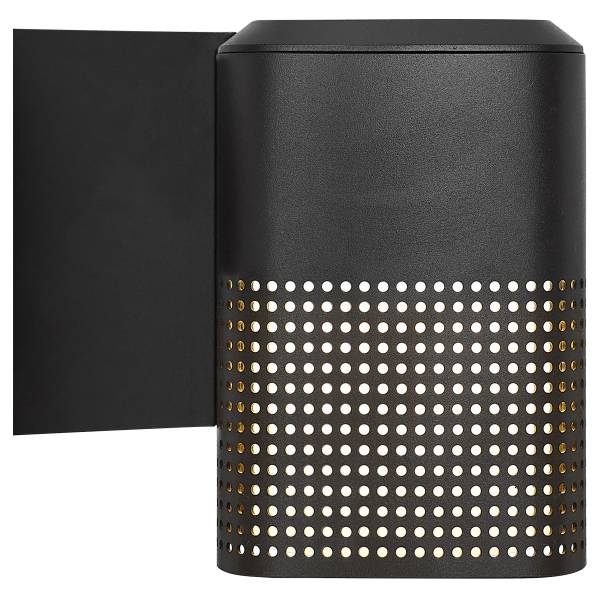 Wandleuchte Sidara Aluminium / Polycarbonat - 1-flammig - Schwarz