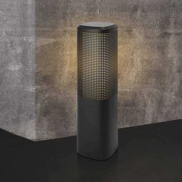 Wegeleuchte Sidara 45 Aluminium / Polycarbonat - 1-flammig - Schwarz