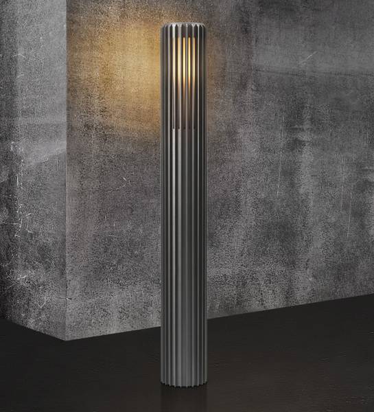 Wegeleuchte Aldura 95 Aluminium / Polycarbonat - 1-flammig - Grau