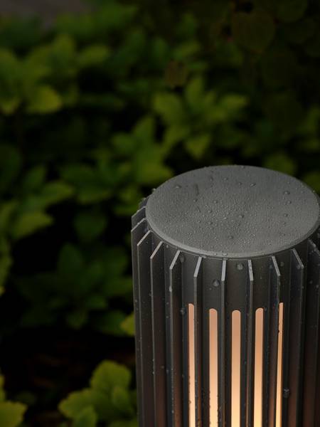 Wegeleuchte Aldura 95 Aluminium / Polycarbonat - 1-flammig - Grau