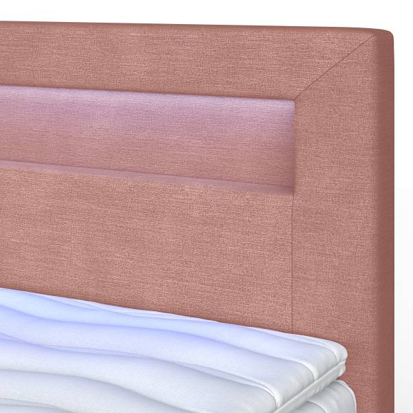 Beleuchtetes Boxbett Taggon Flachgewebe Cailin: Altrosa - 140 x 200cm - H4