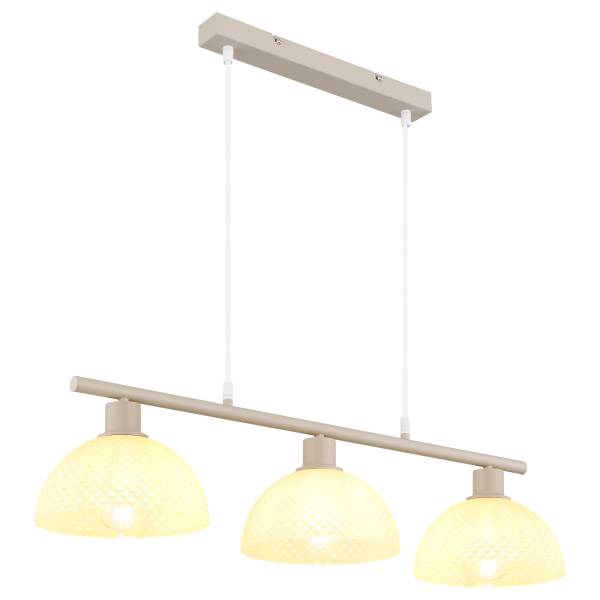 Pendelleuchte Selma Typ A Opalglas / Eisen - 3-flammig - Beige