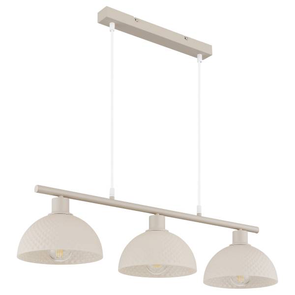Pendelleuchte Selma Typ A Opalglas / Eisen - 3-flammig - Beige