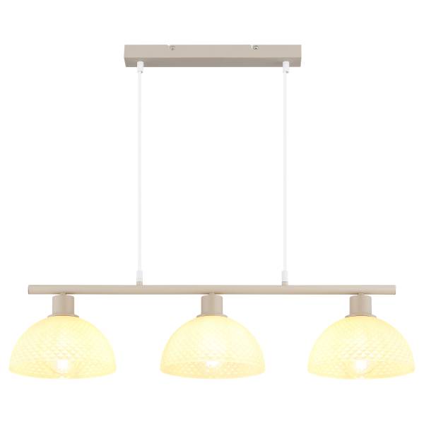 Pendelleuchte Selma Typ A Opalglas / Eisen - 3-flammig - Beige