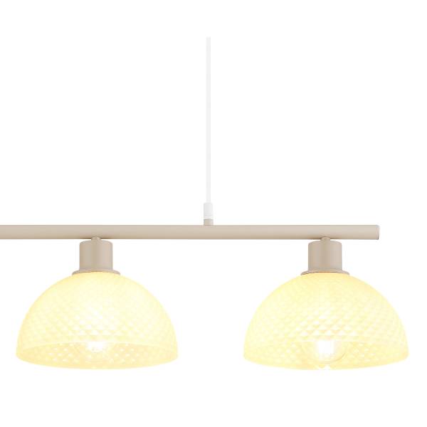Pendelleuchte Selma Typ A Opalglas / Eisen - 3-flammig - Beige