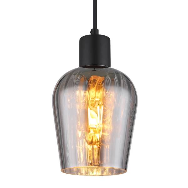 Hanglamp Ryan rookglas/ijzer - Aantal lichtbronnen: 1