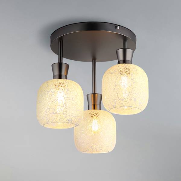 Plafondlamp Brokana transparant glas/ijzer - 3-lichts