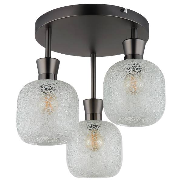 Plafondlamp Brokana transparant glas/ijzer - 3-lichts