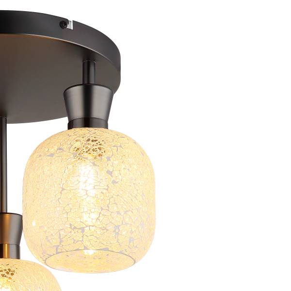 Plafondlamp Brokana transparant glas/ijzer - 3-lichts