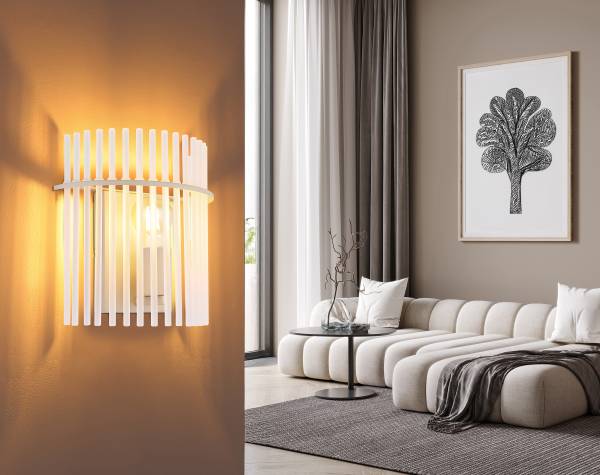 Wandleuchte Gorley satiniertes Glas / Eisen - 1-flammig
