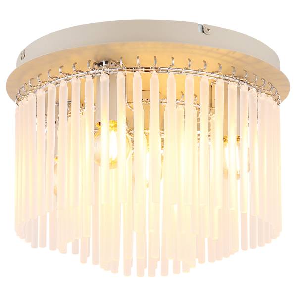 Deckenleuchte Gorley satiniertes Glas / Eisen - 5-flammig - Durchmesser: 32 cm