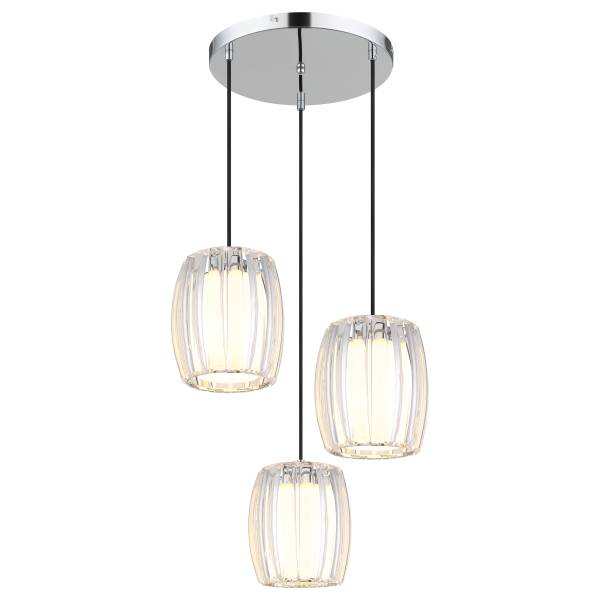Hanglamp Maribel rond opaalglas/ijzer - 3-lichts