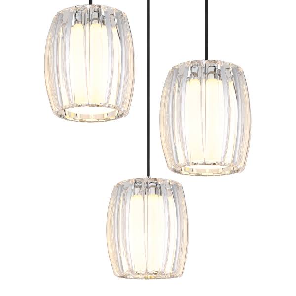 Hanglamp Maribel rond opaalglas/ijzer - 3-lichts