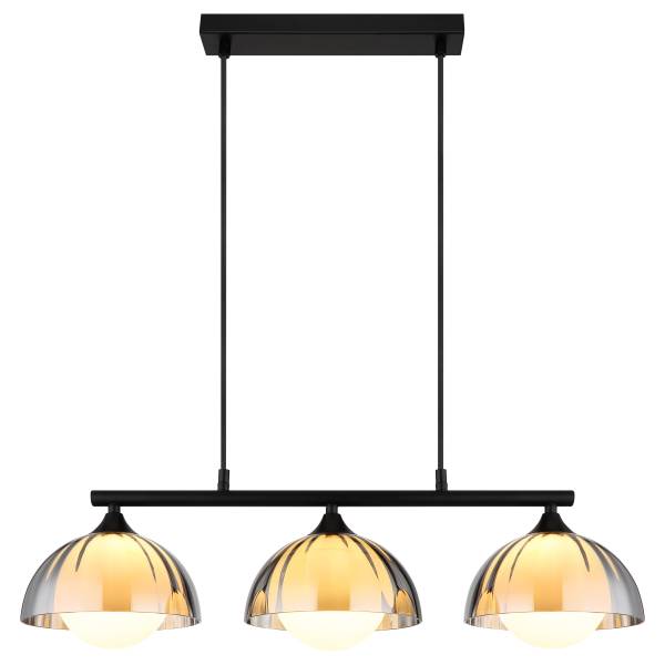 Pendelleuchte Eva Rauchglas / Eisen - 3-flammig