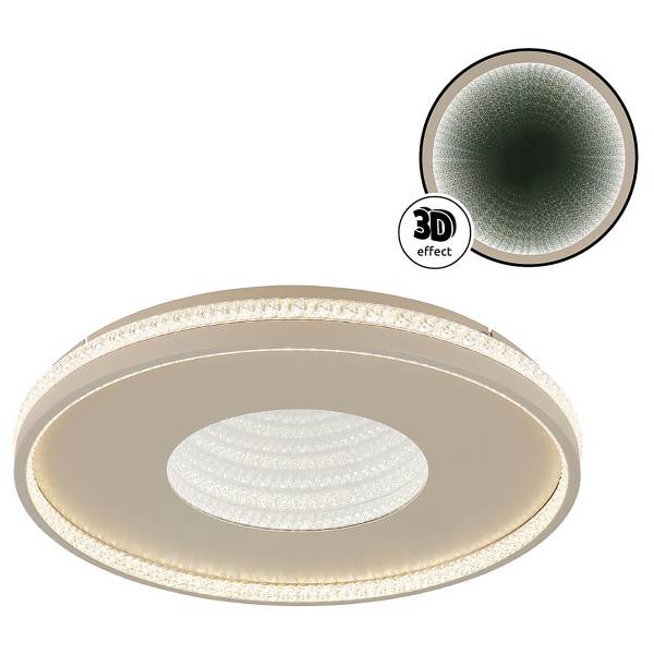 Deckenleuchte Shirley Acryglas / Eisen - 1-flammig - Beige - Durchmesser: 51 cm
