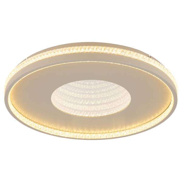 Deckenleuchte Shirley Acryglas / Eisen - 1-flammig - Beige - Durchmesser: 51 cm
