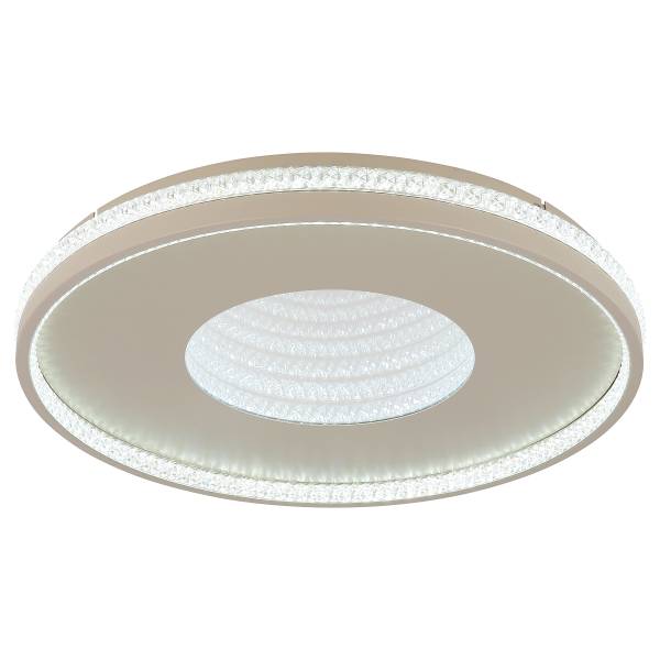 Deckenleuchte Shirley Acryglas / Eisen - 1-flammig - Beige - Durchmesser: 51 cm