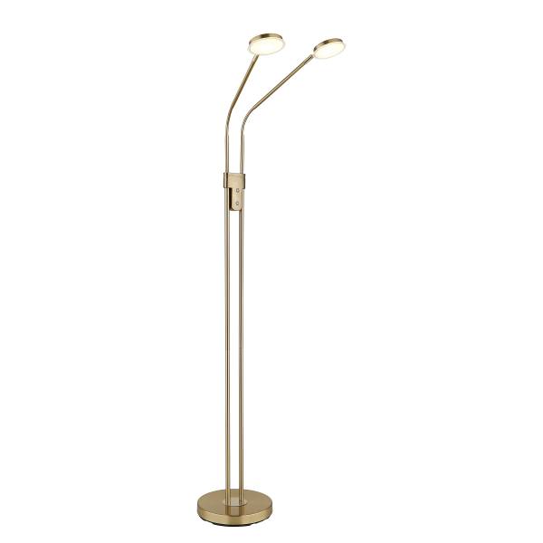 Stehleuchte Silvio Typ A PVC / Eisen - 2-flammig - Messing