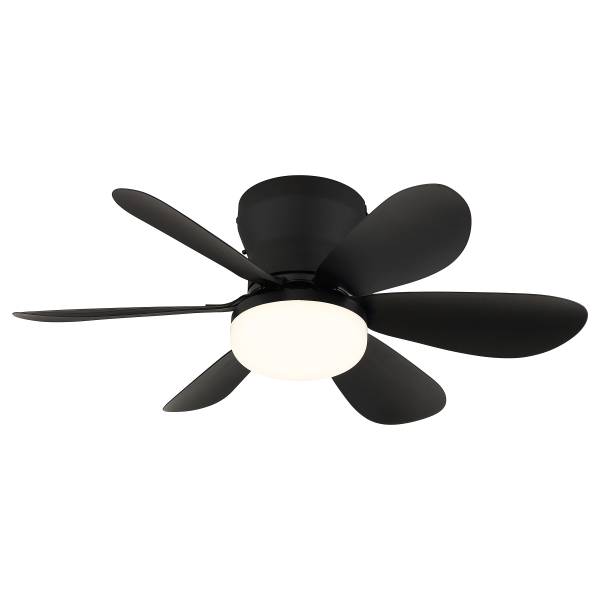Deckenventilator Delores Acryglas / Eisen - 1-flammig - Schwarz