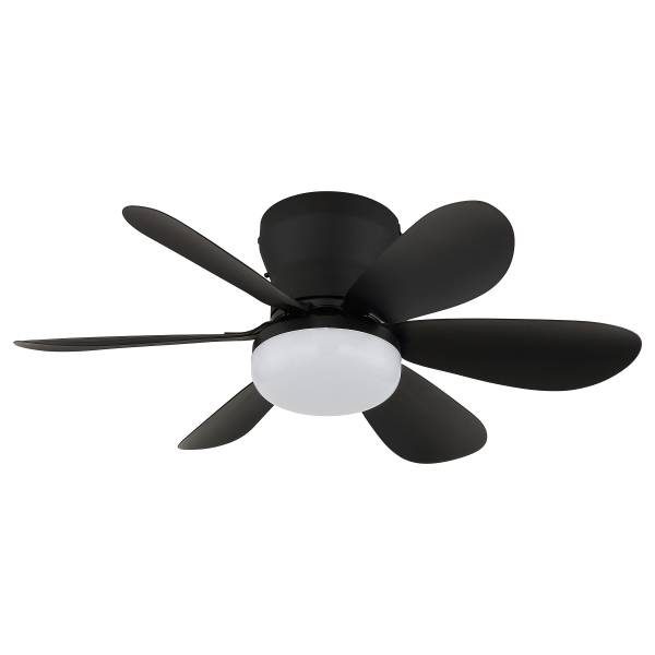 Deckenventilator Delores Acryglas / Eisen - 1-flammig - Schwarz