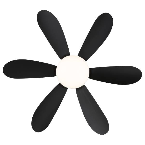 Deckenventilator Delores Acryglas / Eisen - 1-flammig - Schwarz
