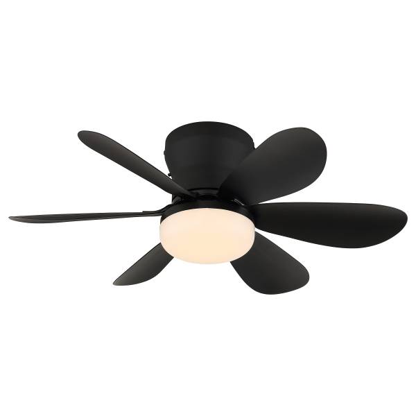 Deckenventilator Delores Acryglas / Eisen - 1-flammig - Schwarz
